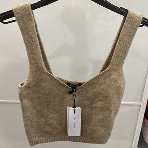 Dynamite cropped sweater tank set (colour: oatmeal)